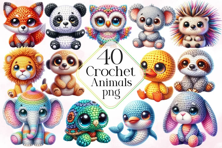 crochet patterns animals bundle