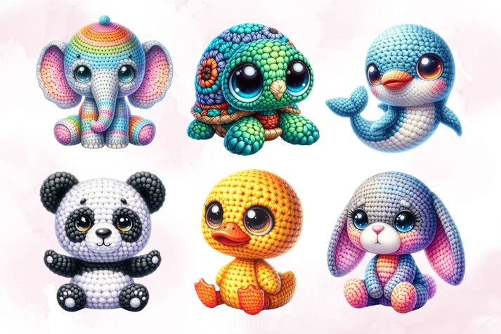 crochet patterns animals bundle
