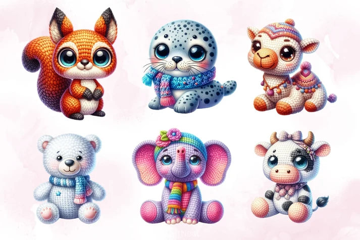 crochet patterns animals bundle